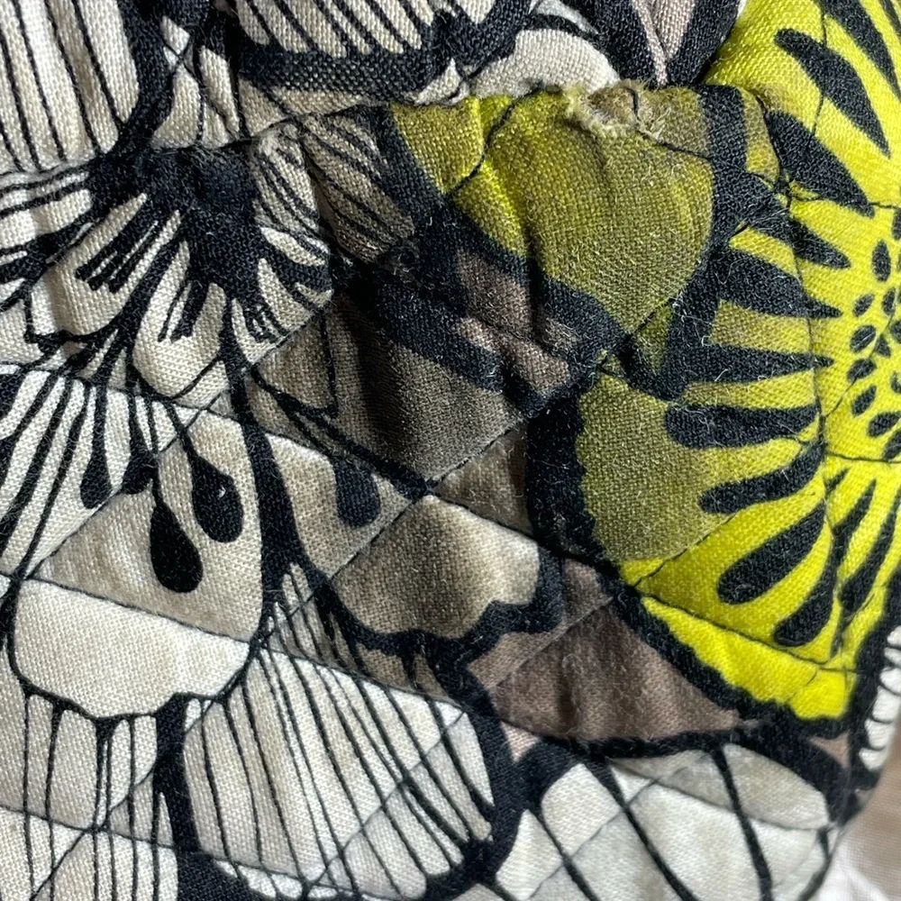 Vera Bradley Yellow Black Floral Quilted Baby Backpack
